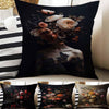 Dark Academia Moody Pillow Cover, Victorian Flowers Cushion, Decorative Throw Pillowcase, Dark Cottagecore Floral Home Decor