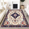 Persian Vintage Style Rug Navy Blue Red Carpet, Soft Textured Kitchen Runner, Bohemian Area Rugs for Living Room & Bedroom
