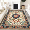 Persian Vintage Style Rug, Blue Red Turkish Floral Carpet, Soft Textured Kitchen Runner, Bohemian Area Rugs for Living Room & Bedroom