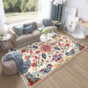 Persian Vintage Style Rug, Colorful Flower Turkish Floral Carpet, Soft Textured Kitchen Runner, Bohemian Area Rugs for Living Room & Bedroom