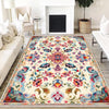 Persian Vintage Style Rug, Colorful Flower Turkish Floral Carpet, Soft Textured Kitchen Runner, Bohemian Area Rugs for Living Room & Bedroom