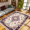 Persian Vintage Style Rug, Red Gray Retro Turkish Floral Carpet, Soft Textured Kitchen Runner, Bohemian Area Rugs for Living Room & Bedroom