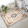 Persian Vintage Style Rug, Cream Red Green Turkish Floral Carpet, Soft Textured Kitchen Runner, Bohemian Area Rugs for Living Room & Bedroom