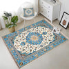 Persian Vintage Style Rug, Blue Ethnic Turkish Floral Carpet, Soft Textured Kitchen Runner, Bohemian Area Rugs for Living Room Bedroom
