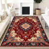 Persian Vintage Style Rug, Red Burgundy Turkish Ottoman Carpet, Soft Textured Kitchen Runner Bohemian Area Rug for Living Room Bedroom