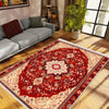 Persian Vintage Style Rug, Red Brown Turkish Ottoman Carpet, Soft Textured Kitchen Runner, Bohemian Area Rug for Living Room Bedroom