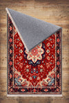 Persian Vintage Style Rug, Red Burgundy Turkish Ottoman Carpet, Soft Textured Kitchen Runner, Bohemian Area Rug for Living Room Bedroom