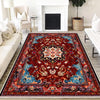 Persian Vintage Style Rug, Red Brown Green Turkish Ottoman Carpet, Soft Textured Kitchen Runner, Bohemian Area Rug for Living Room Bedroom