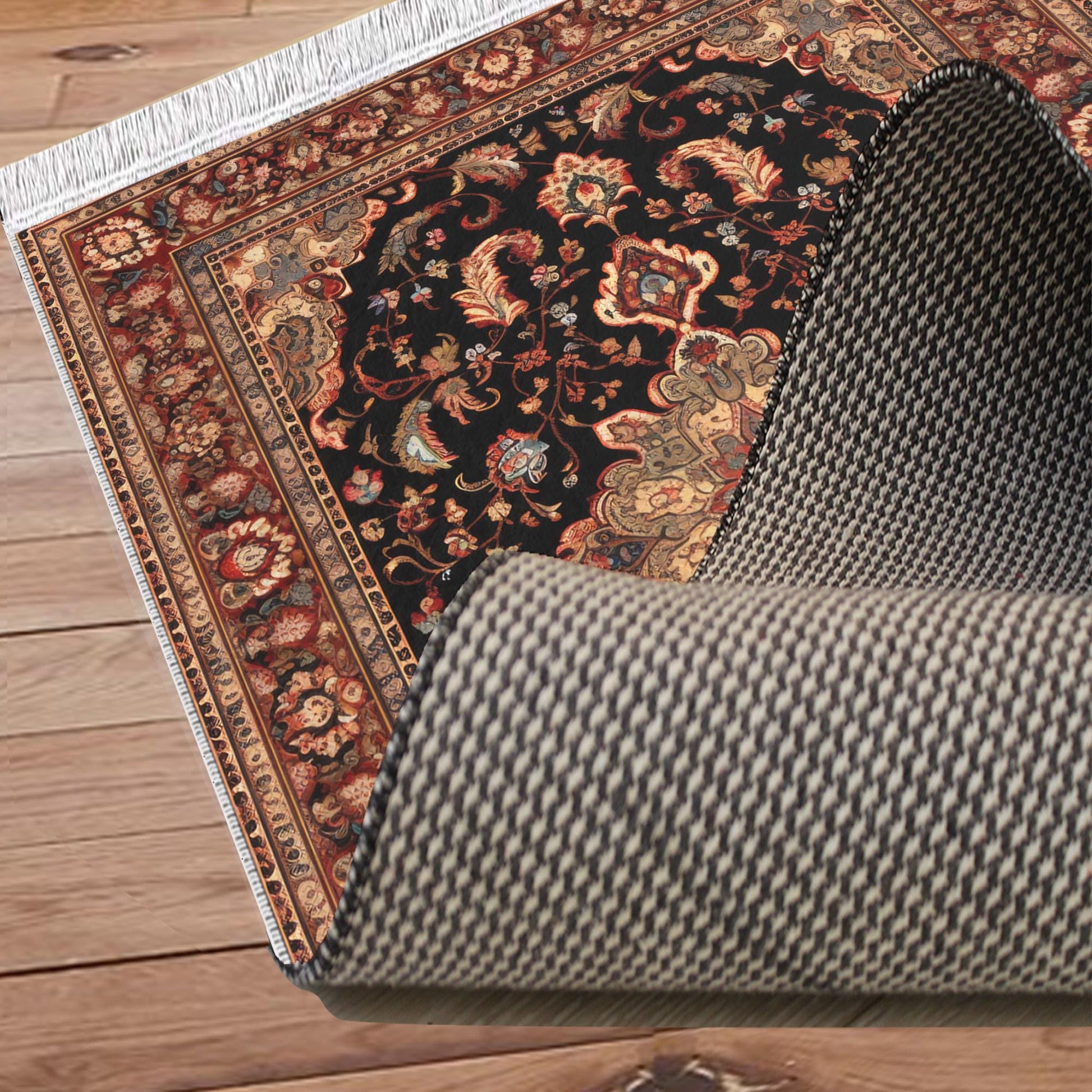 Persian Vintage Victorian Style Rug, Brown Turkish Medieval Carpet, Soft Textured Kitchen Runner, Bohemian Area Rug for Living Room Bedroom