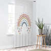 Boho Hearts Rainbow Sheer Curtain for Kids Room, Lightweight Pastel Color Baby Nursery Net Voile, Kids Room Window Drapes