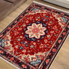 Persian Vintage Style Rug, Red Burgundy Turkish Ottoman Carpet, Soft Textured Kitchen Runner, Bohemian Area Rug for Living Room Bedroom
