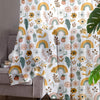 Boho Colorful Rainbow Sheer Curtain for Kids Room, Lightweight Floral Flowers Nursery Net Voile, Kids Room Window Drapes