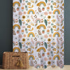 Boho Colorful Rainbow Sheer Curtain for Kids Room, Lightweight Floral Flowers Nursery Net Voile, Kids Room Window Drapes