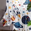 Space Galaxy Planet Stars Sheer Curtain for Kids Room, Lightweight Spaceship Rocket Nursery Net Voile, Kids Room Window Drapes