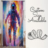 Astronaut Sheer Curtain for Kids Room, Lightweight Colorful Space Nursery Net Voile, Kids Room Window Drapes
