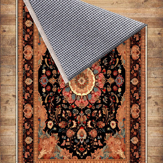 Persian Vintage Victorian Style Rug, Brown Turkish Medieval Carpet, Soft Textured Kitchen Runner, Bohemian Area Rug for Living Room Bedroom