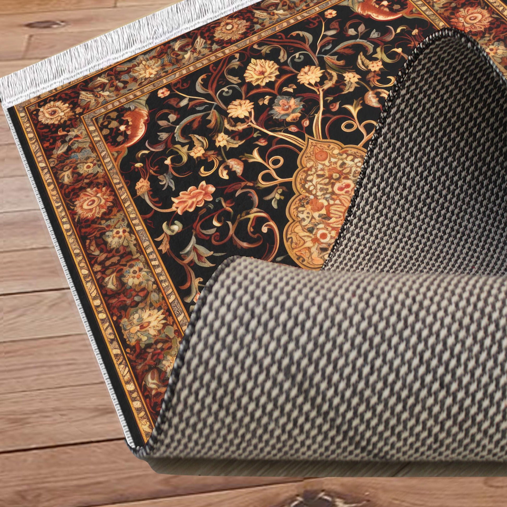 Persian Vintage Victorian Style Rug, Brown Turkish Medieval Carpet, Soft Textured Kitchen Runner, Bohemian Area Rug for Living Room Bedroom