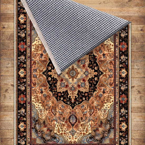 Persian Vintage Victorian Rug, Brown Turkish Medieval Carpet, Soft Textured Kitchen Runner, Bohemian Area Rug for Living Room Bedroom