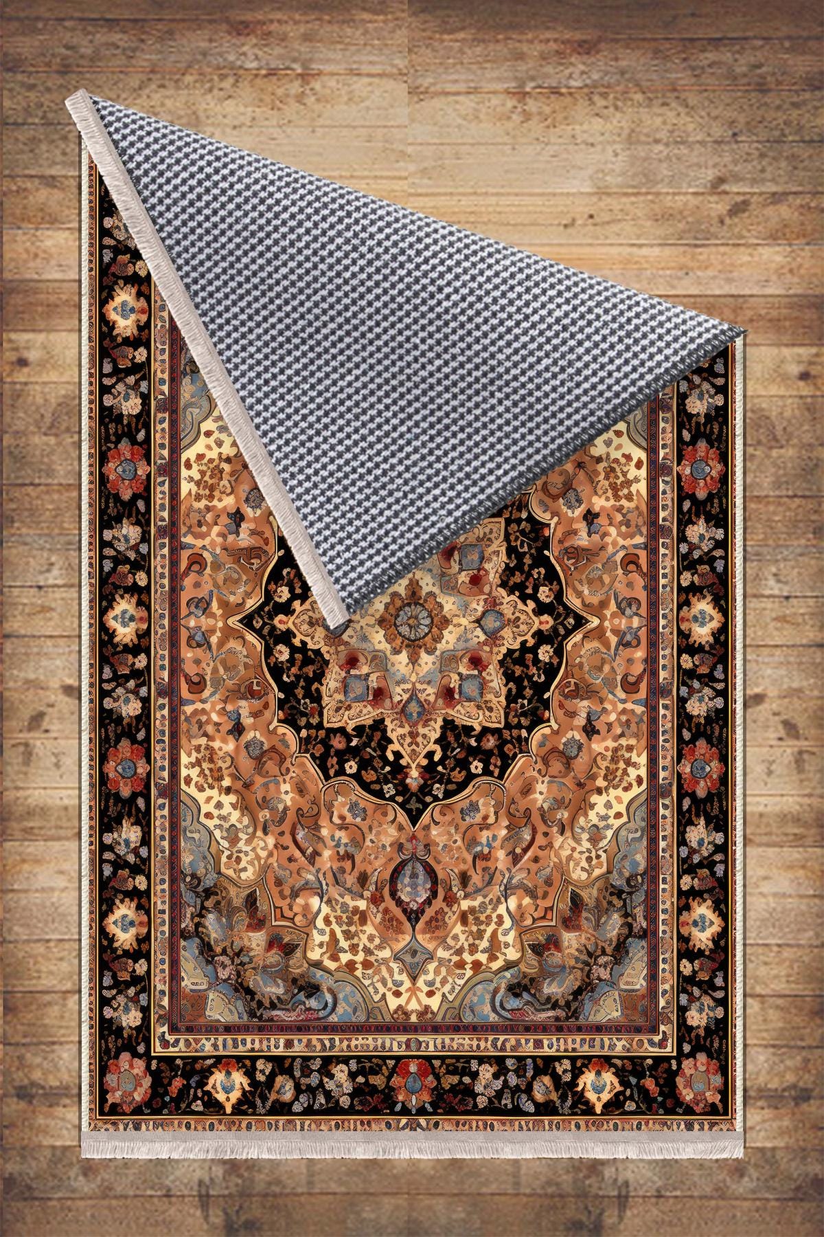 Persian Vintage Victorian Rug, Brown Turkish Medieval Carpet, Soft Textured Kitchen Runner, Bohemian Area Rug for Living Room Bedroom
