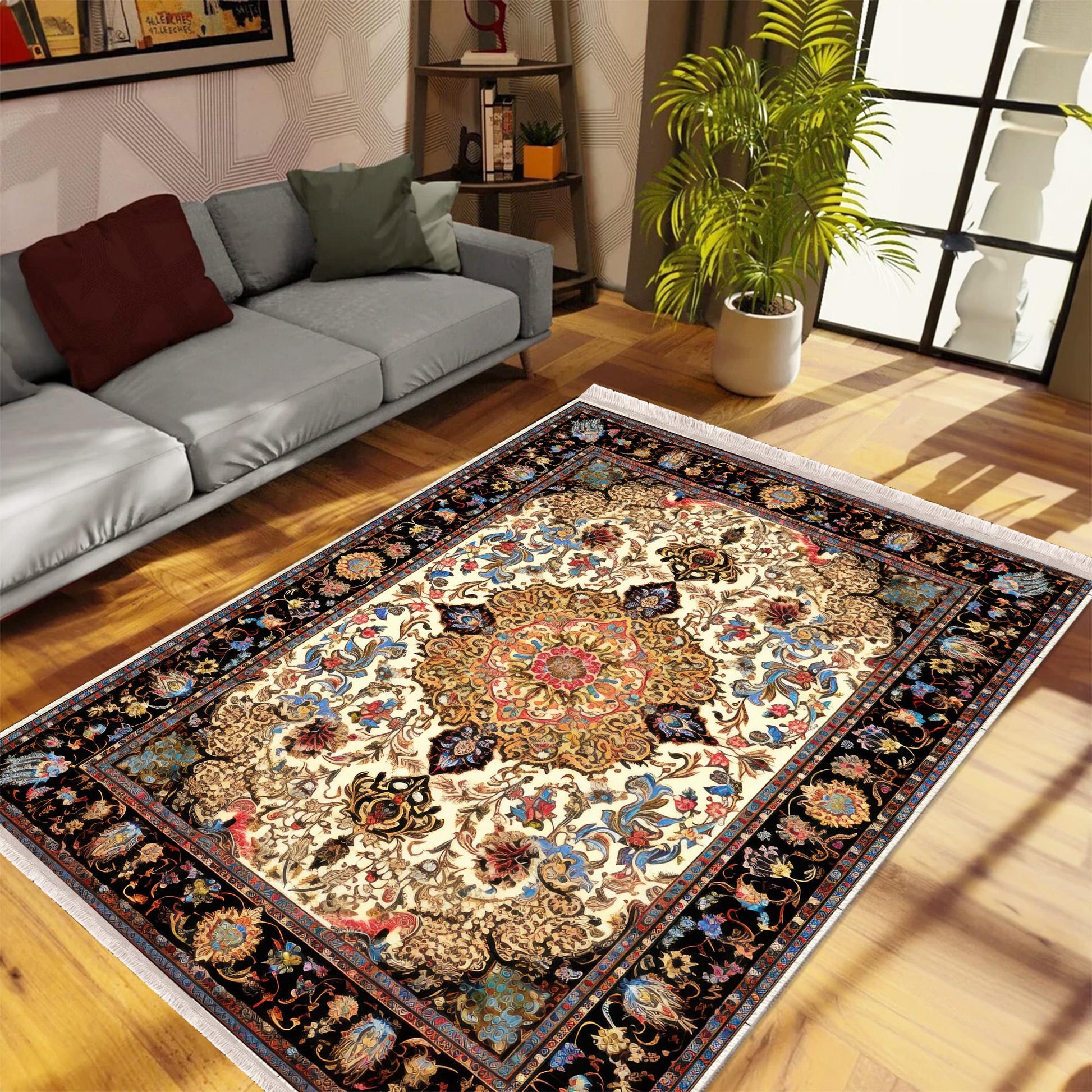 Persian Vintage Victorian Rug Brown Turkish Medieval Carpet Soft Textured Kitchen Runner Bohemian Area Rug for Living Room Bedroom