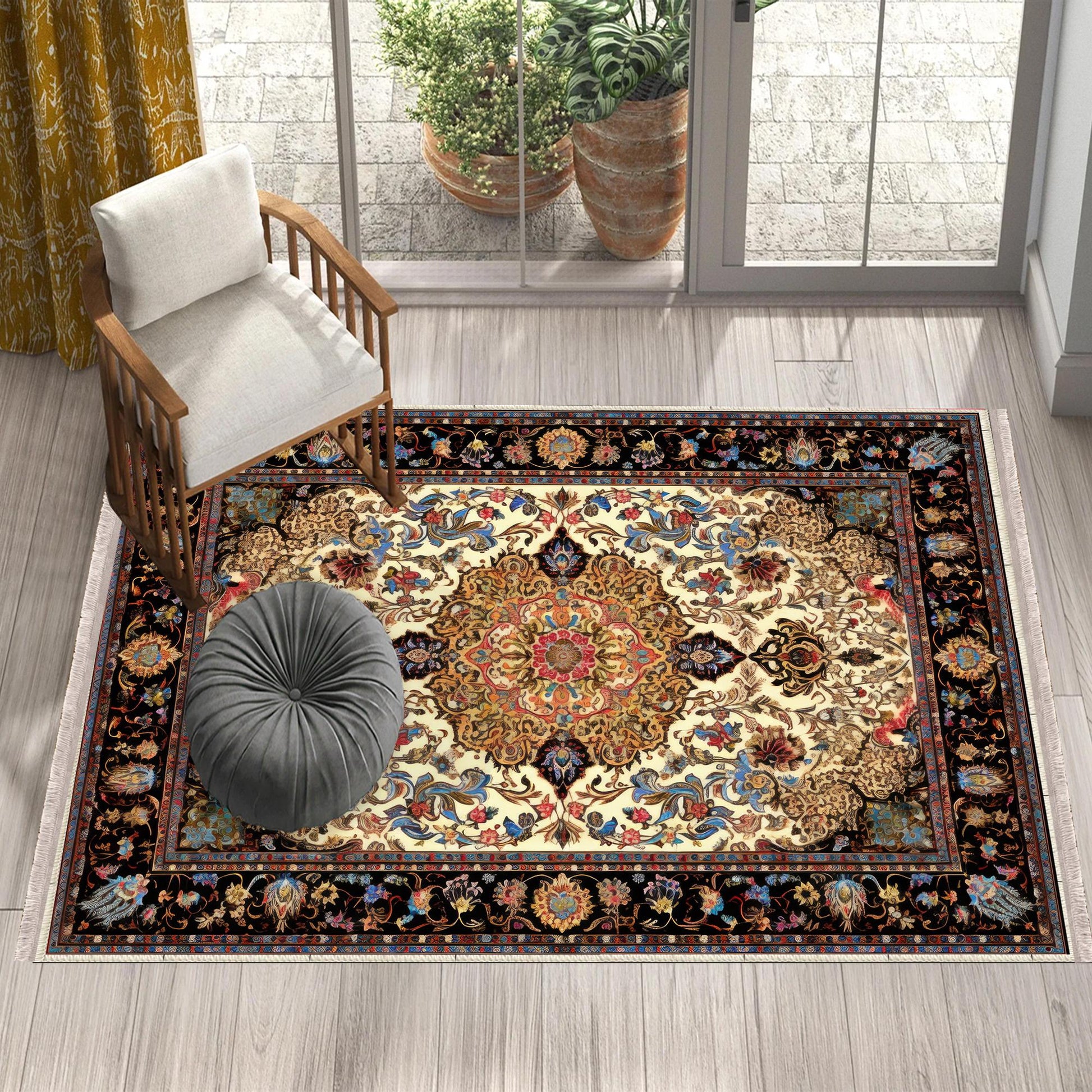 Persian Vintage Victorian Rug Brown Turkish Medieval Carpet Soft Textured Kitchen Runner Bohemian Area Rug for Living Room Bedroom
