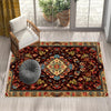 Persian Floral Victorian Rug, Brown Turkish Medieval Carpet, Soft Textured Kitchen Runner, Bohemian Area Rug for Living Room Bedroom
