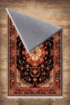 Persian Floral Victorian Rug, Brown Orange Turkish Medieval Carpet, Soft Textured Kitchen Runner, Bohemian Area Rug for Living Room Bedroom