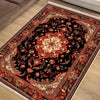 Persian Floral Victorian Rug, Brown Orange Turkish Medieval Carpet, Soft Textured Kitchen Runner, Bohemian Area Rug for Living Room Bedroom
