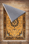 Persian Ethnic Victorian Rug - Brown Yellow Turkish Medieval Carpet, Soft Textured Kitchen Runner Bohemian Area Rug