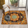 Persian Ethnic Victorian Tribal Rug - Brown Yellow Green Turkish Floral Medieval Carpet, Soft Textured Kitchen Runner Bohemian Area Rug