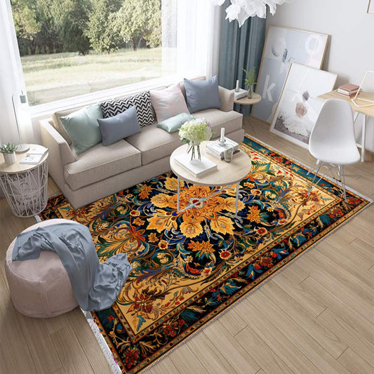 Persian Ethnic Victorian Tribal Rug - Colorful Turkish Floral Medieval Carpet, Soft Textured Kitchen Runner Bohemian Area Rug