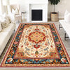 Persian Ethnic Victorian Tribal Rug - Brown Green Red Turkish Floral Medieval Carpet, Soft Textured Kitchen Runner Bohemian Area Rug