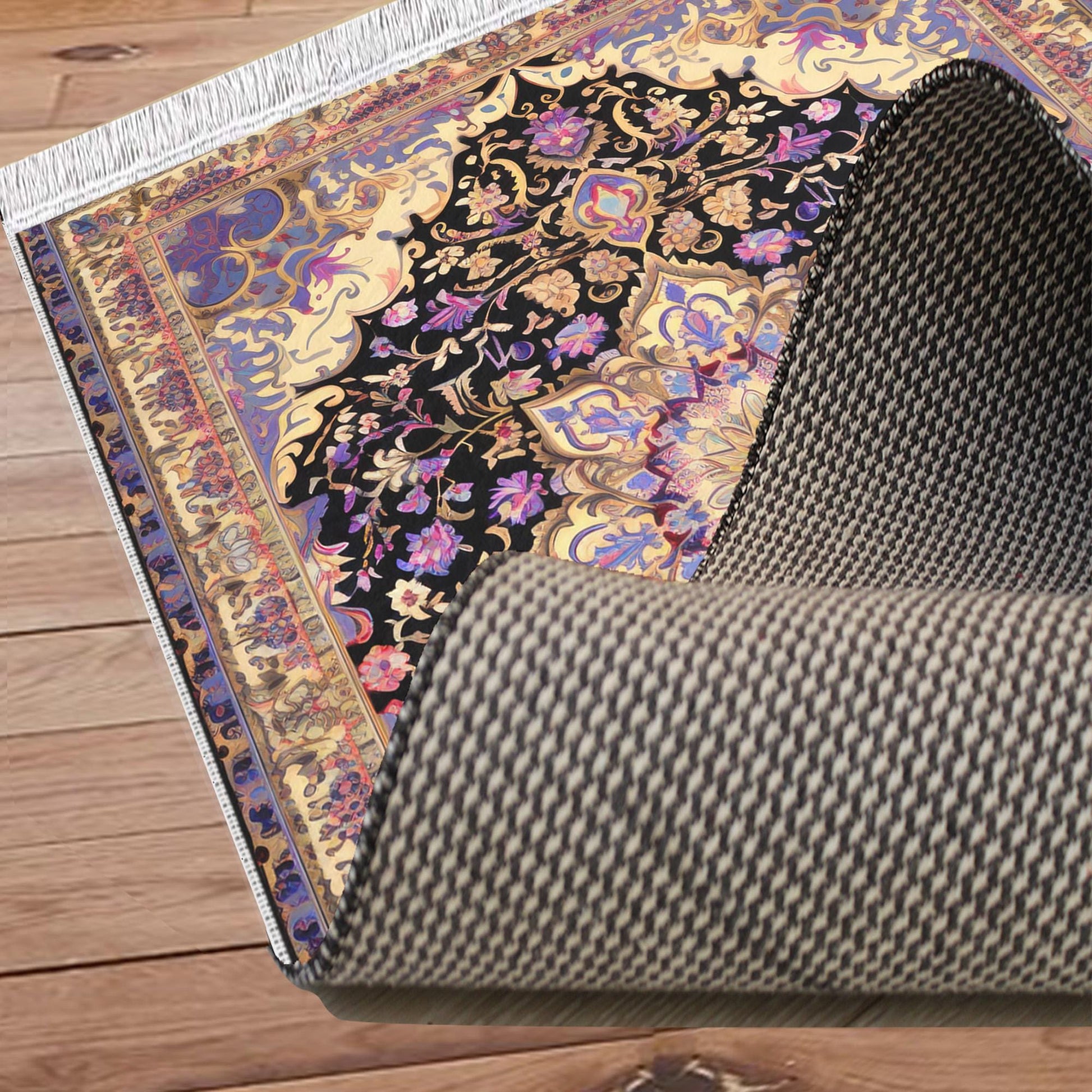 Gothic Ethnic Victorian Tribal Rug - Brown Purple Turkish Floral Medieval Carpet, Soft Textured Kitchen Runner Bohemian Area Rug
