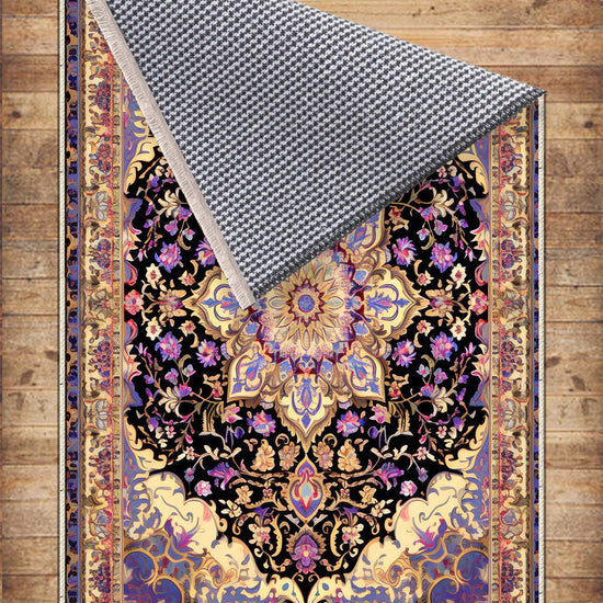 Gothic Ethnic Victorian Tribal Rug - Brown Purple Turkish Floral Medieval Carpet, Soft Textured Kitchen Runner Bohemian Area Rug
