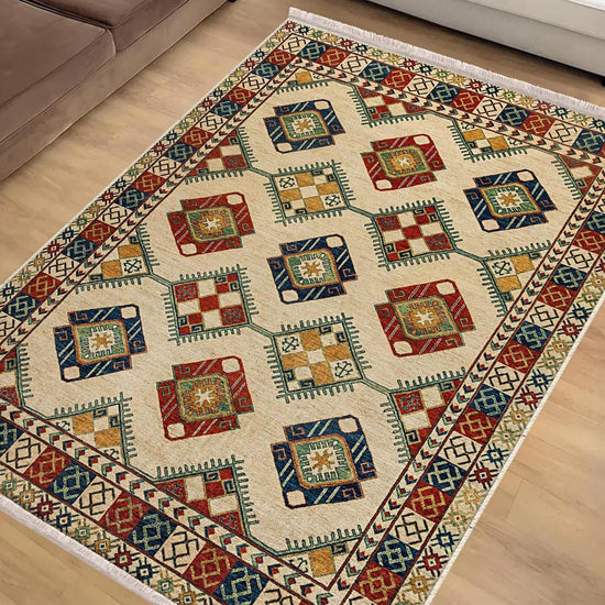 Authentic Ethnic Retro Persian Non-Slip Turkish Kilim Area Rug, Washable Living Room Rugs with pillow case gift, Housewarming Gift