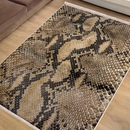 Authentic Ethnic Retro Persian Anatolian Turkish Kilim Area Rug, Washable Non Slip Living Room Rugs with pillow case gift, Snake Skin Rug