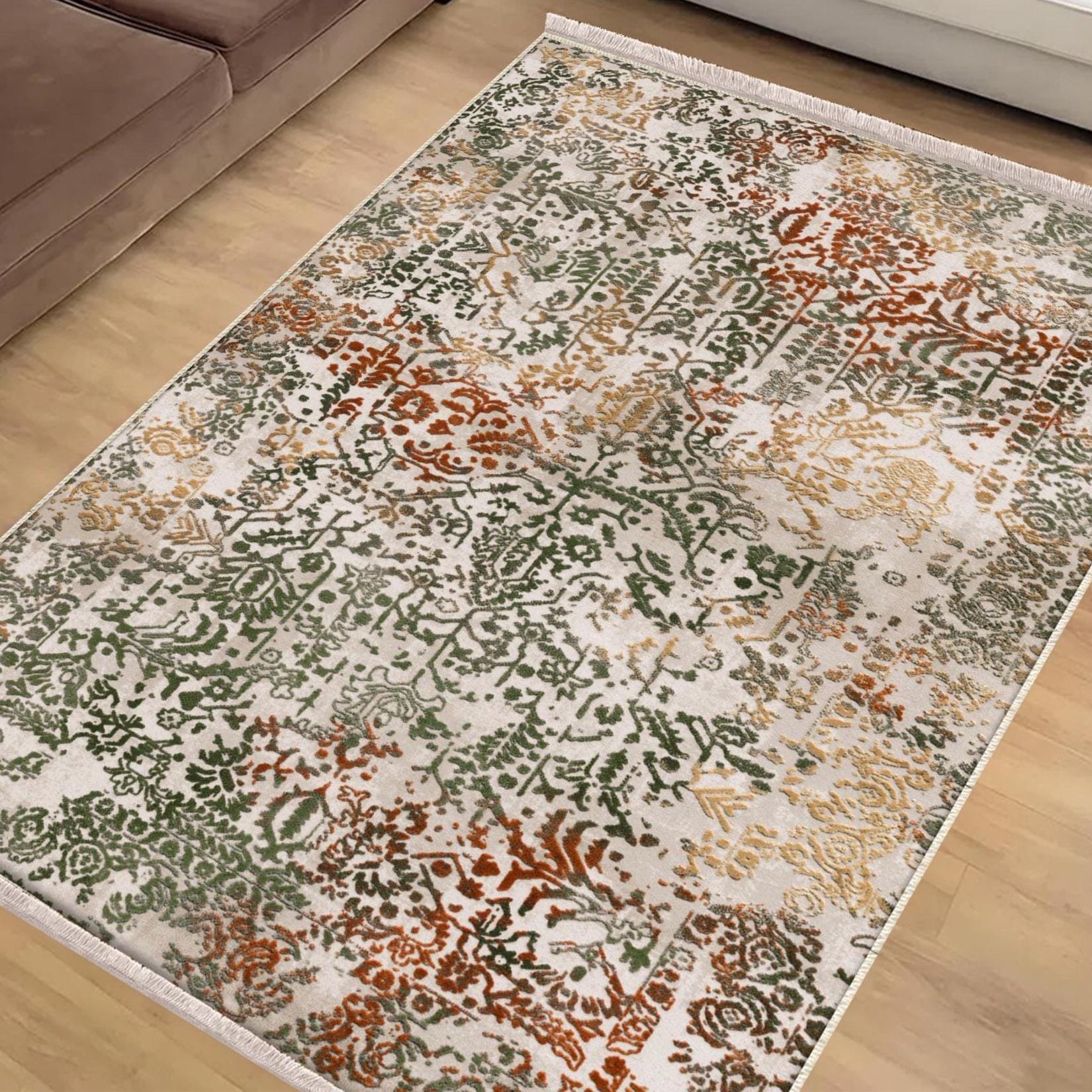 Authentic Ethnic Retro Persian Anatolian Turkish Kilim Area Rug, Washable Non Slip Living Room Rugs with pillow case gift, Housewarming Gift