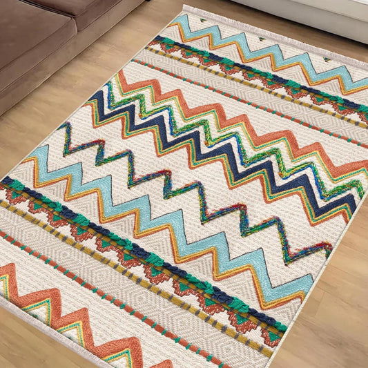 Authentic Ethnic Retro Persian Anatolian Turkish Kilim Area Rug, Washable Non Slip Living Room Rugs with pillow case gift, Housewarming Gift