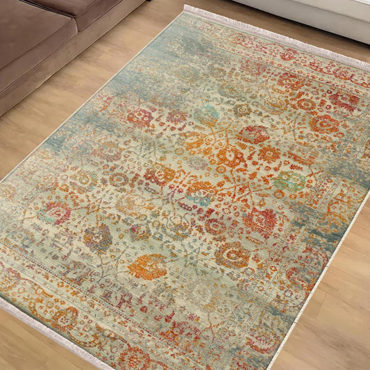 Authentic Ethnic Retro Persian Anatolian Turkish Kilim Area Rug, Washable Non Slip Living Room Rugs with pillow case gift, Housewarming Gift