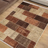 Brown Retro Kilim Area Rug Runner, Boho Patchwork Accent Carpet, Washable Anti-Slip Hallway Mat with Free Pillow Case Gift