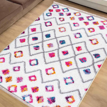 Colorful Nordic Modern Design Area Rug Runner, Geometric Accent Carpet, Unique Room Mat, Washable Anti-Slip Rug with pillow case gift