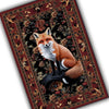 Fox Rug Floral Vintage Area Carpet - Orange Fox, Flowers Decorative Rug for Living Room, Bedroom, Washable Rug, Gift for Office Home Decor