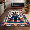 Vintage Dog Rug – Washable Floral Persian Carpet, Boho Puppy Lover Gift, Flower Pattern Pet Bed Area Rug, Dog Room Decor