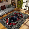 Raven Rug Dark Academia Boho Fairycore Decor | Satanic Gothic Crowcore Cottagecore Rug Witchy Aesthetic Carpet