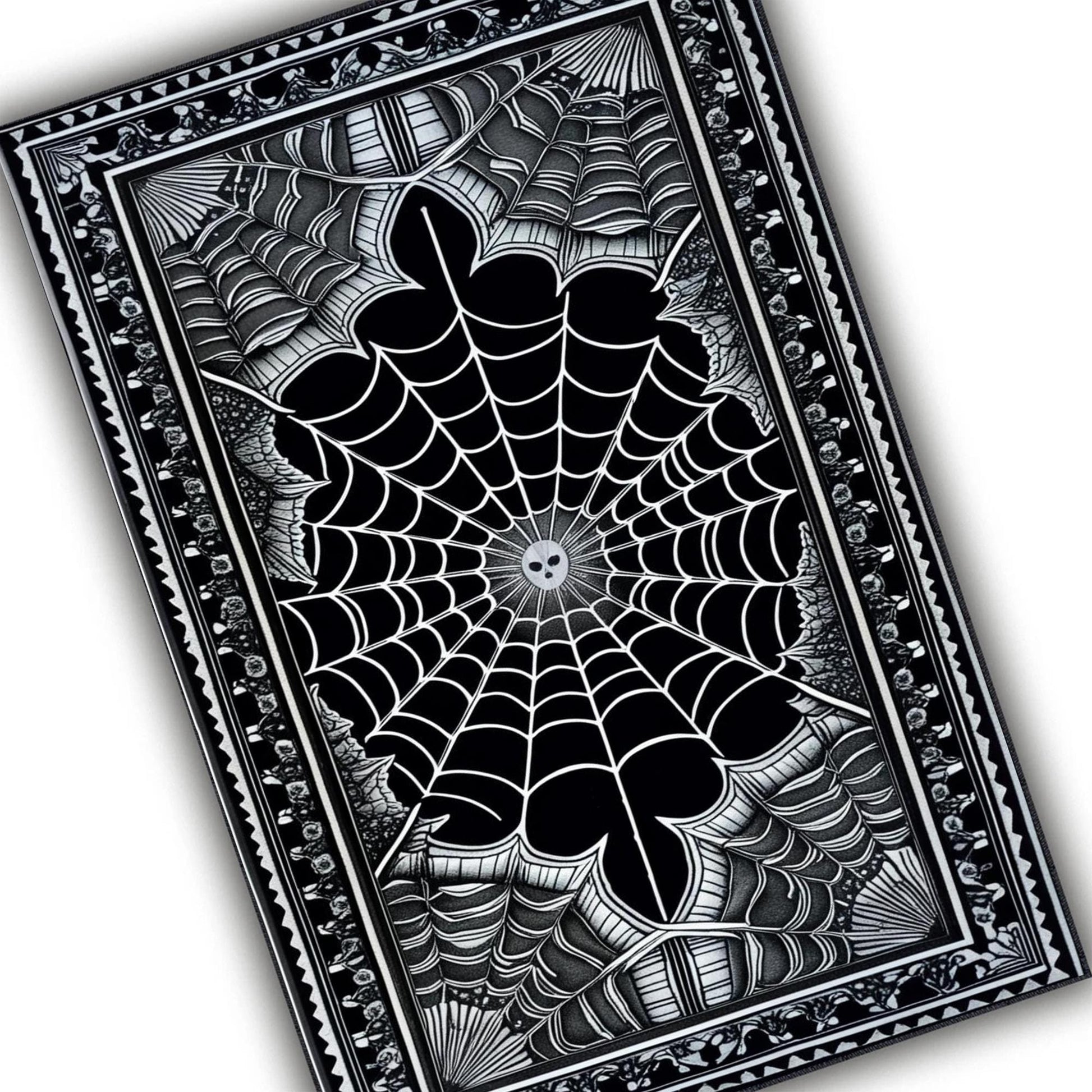 Black Gothic Rug, Spider Web Area Rug, Washable Goth Living Room Rug, Dark Academia Decor, Whimsigoth Goth Area Carpet