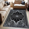 Black Gothic Rug, Spider Web Area Rug, Washable Goth Living Room Rug, Dark Academia Decor, Whimsigoth Goth Area Carpet
