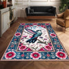 Hummingbird Area Rug with Flowers – Rustic Birds Floor Carpet, Nature-Inspired Home Decor, Soft & Durable Hummingbirds Rug for Living Room
