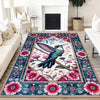 Hummingbird Area Rug with Flowers – Rustic Birds Floor Carpet, Nature-Inspired Home Decor, Soft & Durable Hummingbirds Rug for Living Room