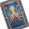 Octopus Area Rug with Persian Border, Unique Ocean Theme Carpet, Sea Creature Art Maximalist Decor for Living Room Statement Floor Covering