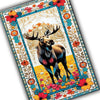 Black Deer Pattern Area Rug for Cabin Lodge Rustic Home Decor, Nordic Forest Animal Print Carpet for Living Room Charm